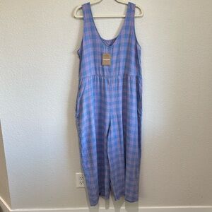 NWT Patagonia Women's Garden Island Jumpsuit Hemp Milkweed Mauve Wide Leg XL